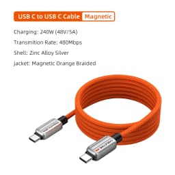 CABLETIME Magnetic USB C Cable 240W Type C Cable Fast Charging Type C Charger Cord for MacBook Laptop iPhone 17 16 Smasung S25