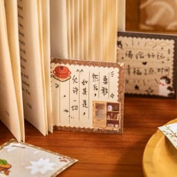 TIANZI 50 Sheets Retro Sticky Notes Sticker Book Cartoon Animal Journal supplies Collage Stickers Aesthetic Creative Stationery