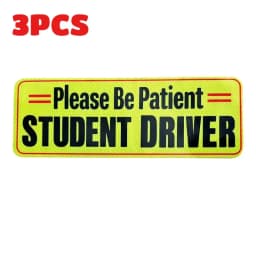 Student Driver Magnet for Car New Drivers Sticker Safety Warning Reflective Novice Driver Sticker Please Be Patient Student 1/3P