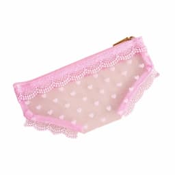 Mesh Briefs Shape Cosmetic Bag Korean Style Decorative Makeup Storage Pouch Jewelry Organizer with Zipper Travel Storage Bag