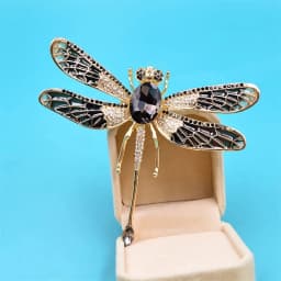Large Size Luxury Crystal Dragonfly Brooch Colorful Rhinestone Insect Brooches Girls Cute Pins Personality Corsage Accessories