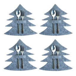 Party Supplies Santa Claus Xmas Tree Snowflake Table Decorations Tableware Organizer Christmas Knife Fork Holder Cutlery Bag