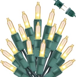 100 Counts Connectable Incandescent Bulbs Fairy Light Green Wire Mini Christmas String Lights Garland for Christmas Tree Decor