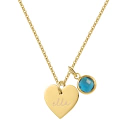 Esme Heart and Birthstone Personalised Name Necklace Personalized Customized Love Pendant Stainless Seel Necklaces for Women