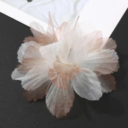 5PC 3D Organza Artificial Flowers Head For Home Wedding Decoration Gradient Bridal Headwear DIY Clothing Making Hair Accessories