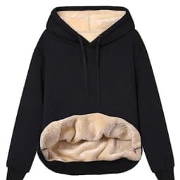 Women's Warm Fleece Lined Hoodie Thick Sherpa Pullover Drawstring Winter Sweatshirt Long Sleeve Multicolor Casual Top