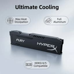 TISHRIC DDR5 DDR4 DDR3 DDR2 DDR1 Desktop Memory Radiator RAM Heatsink Aluminum Alloy Computer Memory Cooler With Thermal Pad