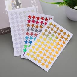 5 sheets Glitter Star Stickers for School Teacher Reward Sticker Cute Gifts Party Decor Business Label Scrapbooking Sticker