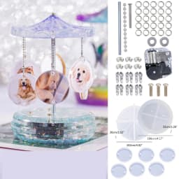 DIY Resin Mold 3D Carousel Horse Rotating Music Box Silicone Resin Epoxy Casting Mould Jewelry Box for DIY Craft Home Ornament