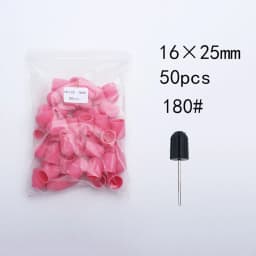 50PCS Green Nail Sanding Caps Bands With Rubber Drill Polishing Nail Art Rotating Remove Burrs Manicure Pedicure Accessory Tool
