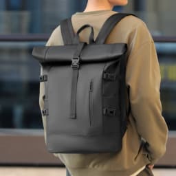 Backpack Men's Commuting Large Capacity Travel Bag 17.3inch Computer Bag Business Backpack College Student School Bag Pu Leather Meeting Business Travel Abroad