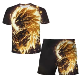 Dragon Ball Z 3D T-shirt Set for Boys Girls Super Goku Saiyan Summer Top+Shorts Children's Short-Sleeve Birthday Gift for Boys