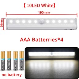 Home LED PIR Motion Sensor Lamp Cupboard Wardrobe Bed Under Cabinet Night Lights Smart Perception Closet Stairs Charging Magnet