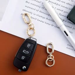 2pcs Double Opening Swivel Clasp Clips, Metal Swivel Spring Snap Hooks, Key Chain Clip with Key Ring for DIY Keys
