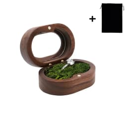 Personalized Custom Wooden Wedding Ceremony Ring Box Clear Personalized Engraved Engagement Proposal Holder Bridal Gift For Her