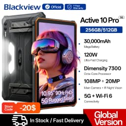 Blackview Active 10 Pro Rugged Tablet Android 5G MTK 7300 Octa Core 11" FHD+ IPS 90Hz 36GB 256GB/512GB 30000mAh Battery 108MP