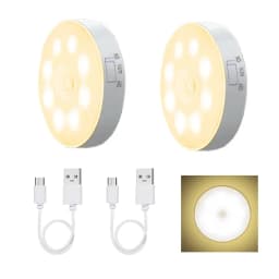 Motion Sensor Light USB Rechargeable Night Light LED Lamp for Kitchen Bedroom Stairs Hallway Cabinet Closet Wardrobe Nightlight