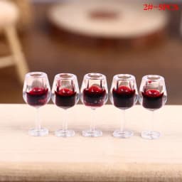 5Pcs/set Dollhouse Miniature Wine Cup Beer Mug Wine Bottle Model 1:12 Mini Furniture House Decor Toy-Toy