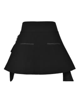 EAM Black Irregular Rhinestones Belted Mini Half-body Skirt High Waist Women Fashion Tide New Spring Autumn 2026 JY75801