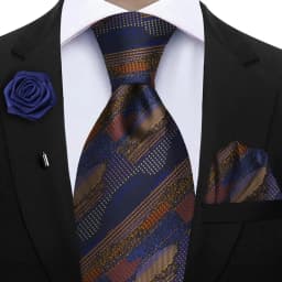 Peacock Blue Floral Print 2-Piece Tie & Pocket Square Set for Men Wedding Business Casual Stylish Accessories