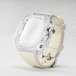 Luxury Transparent Waterproof Case for Apple Watch Ultra 2 49mm Protection Anti-slip Watch Cover+Silicone Strap for Apple Watch