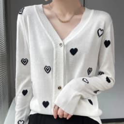 Spring and Autumn PerFemale Knit Cardigan Wool V-neck Jumper Top Single Breasted Simple Slim Women White Black Patchwork Sweater