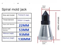 Cylindrical Screw Jack Cone Shape Screw Jack Mold Height Hoist Adjust CNC Milling Injection Machine Cushion Block Manual Adapter