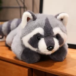 Cute Raccoon Plush Toy Stuffed Animals Soft Doll Pillow Grey Raccoon Toys Birthday Gift for Boys Girls