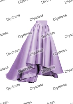 Women's High Low Elegant Prom Party Skirt A-Line Pleated Front Short Back Long Satin Skirt With Pockets For Evening Gown
