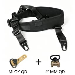 Tactical Adjustable 1/2 Point Crossbody Rope Nylon Rifle Shoulder Strap Outdoor Hunting AR15 Sling with M-system QD+21MM QD