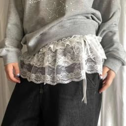 Summer Women's Korean One-Piece Belted Overlap Lace Skirt Apron A-Line Skirt INS Short Lace Layered Gauze Skirt With Tie Up