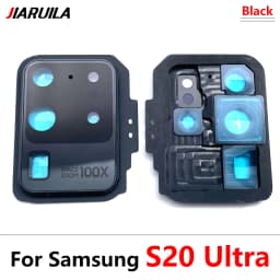 New For Samsung S20 Ultra S20 Fe S20 Plus S20 Repair Replace Back Camera Glass Lens Cover with Frame Holder Replacement Part