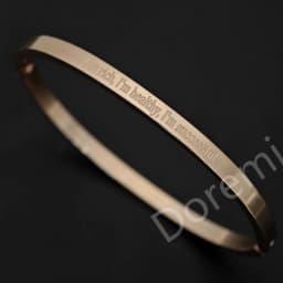 DOREMI Custom Letter Name Jewelry Bracelet Bangle Gift You Can Do It Dark Engrave Bangle 4mm Bangle Engrave Letters Bangle