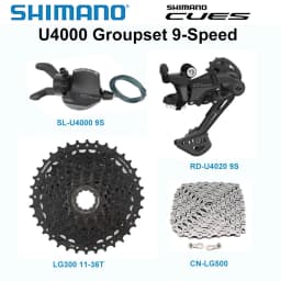 Shimano CUES U4000 9s Groupset SL-U4000 RD-U4000 RD-U3020 RD-U4020 LG300 Cassette Sprocket LG500 Chain MTB Bike Part