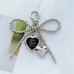 Korean Styles Bag Charm Lovely Heart Keychain Backpack Handbag Pendant Ornaments Bows Keyrings Fashion Keyholders