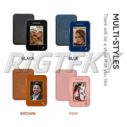 NFC Enabled Smart Magnetic Card Bag For iPhone 16 15 14 13 Pro Max Black Mythical Wukong E Ink 4-color Screen DIY Picture Funda
