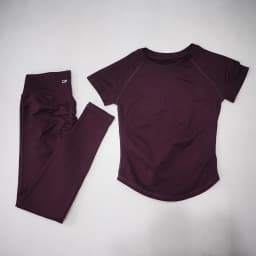 DF LOGO Ladies Seamless 2Pcs Yoga Set Short Sleeve Slim Top High Waist Leggings Quick Dry Breathable Gym Running Fitness Outfit
