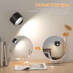 4/2PCS LED Dimmable Wall Lights with Remote, 3 Color Temperatures, Rechargeable Magnetic 360° Rotation Night Lamp for Room