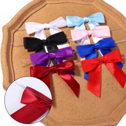 10-50pcs Colorful Twist Tie Bows Satin Ribbon Bow For Food Gift Packaging Sealing DIY Wedding Christmas Party Decoration