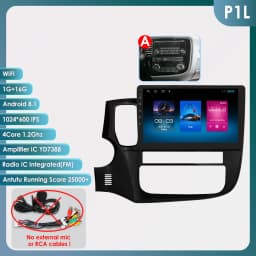 Hizpo 2 Din Android 13 For Mitsubishi Outlander 3 2012-2018 Car Multimedia Player Stereo CarPlay Navigation GPS Octa Core 7862