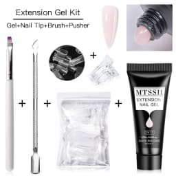 5PCS/Set 20ml Poly Nail Extension Gel Set Soak Off UV LED Acrylic Crystal White Clear Nude Pink Gel Nail UV Construction Gel Kit