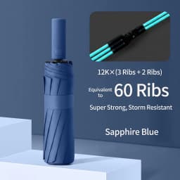 60 Ribs Reinforced Umbrella Large Size Thickened Fabric Foldable Sunshade Rain Umbrella Anti-UV Business Travel Umbrella