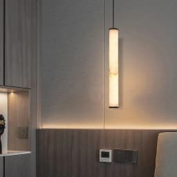 Light Luxury Marble Pendant Light, Modern Minimalist Living Room, Dining Room, Bedroom, Bedside Lamp, Duplex Long Pendant Light