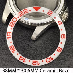 Sloping 38mm * 30.6mm Ceramic/Aluminum Bezel GMT and Diving Watch Insert Fits for 40mm Men's Watch Case Bezel Replacement Insert