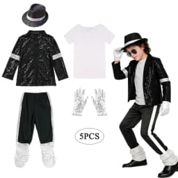 Boys Michael Pop Star Jackson Halloween Cosplay Costume Carnival Stage Performance Clothes Hip Hop Dance Outfit