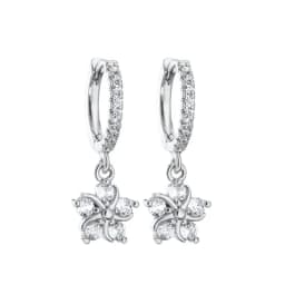 925 Sterling Silver Ear Needle Crystal Zircon Tassel Pendant Hoop Earrings Retro Small Fragrance Style High Jewelry Women Gifts