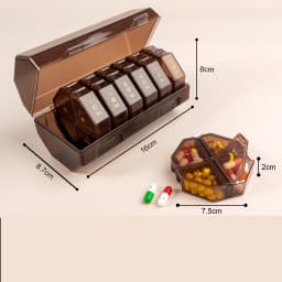 Pill Organizer 4 Compartments 7 Days Portable Travel Weekly Tablet Drug Case for Vitamin Medicine Dispenser Pills Storage Box
