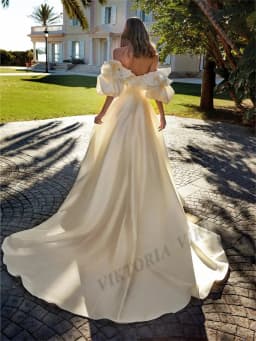 VIKTORIA Romantic Pleat Wedding Dresses for Bride Off the Shoulder Satin A-line Vestido De Casamento Personalized Customized
