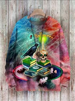 Multicolor Art Print Casual Knit Pullover Sweater Men's For Women's Pullover