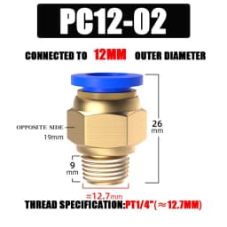10/50PCS Pneumatic Fitting Air Connector PC 4mm 6mm 8mm 10mm 12mm Thread 1/8" 1/4" 3/8" 1/2" Hose Fittings Pipe Quick Connectors